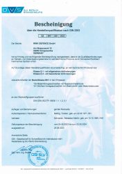 Herstellerqualifikation DIN 2303